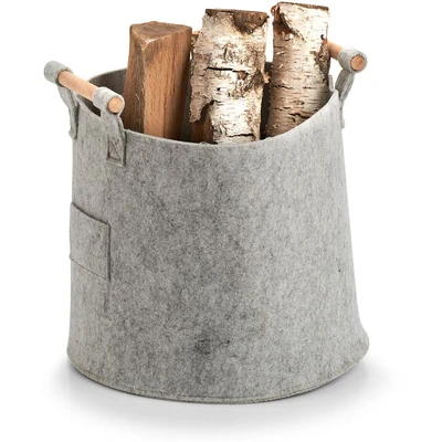 Abbildung von Zeller Present Aufbewahrungskorb &quot;Aufbewahrungskorb, Filz/Holz, grau&quot;, (1 St.)