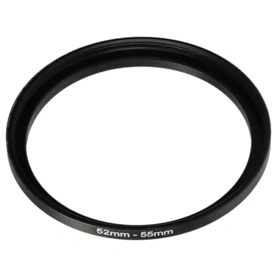 Abbildung von vhbw Step Up Ring Adapter von 52 mm auf 55 für Kamera Objektiv Filteradapter, Metall, Schwarz
