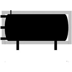 Abbildung von Pufferspeicher 1000 Liter liegende Ausführung mit Isolierung