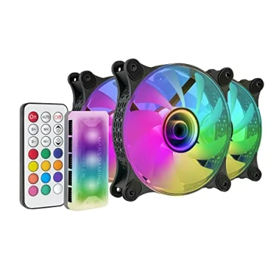 Abbildung von MARSGAMING Mars Gaming MF 3DKIT Schwarz, Kit 3 ARGB 360 12cm Lüfter, 3D Infinity Mirror, Anti vibrationssystem, Controller, RF Fernbedienung, Voll Kompatibel