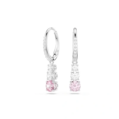Abbildung von Swarovski Attract Trilogy Drop Ohrhänger, Rundschliff, Rosa, Rhodiniert