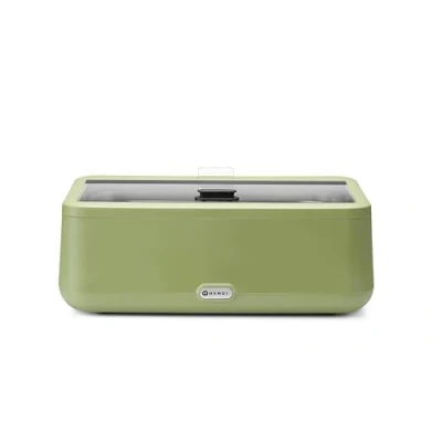Abbildung von HENDI Chafing dish, UNIQ, Warmhaltebehälter, Speisewärmer, Speisebehälter, Buffetwärmer, 12,5L, 220V, 700W, 608x460x(H)245mm, Edelstahl, PP, grün