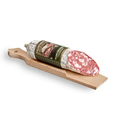 Abbildung von Campagnolo Salami Scheibe mit kleinem Schneidebrett, Salame trancio con tagliere, Salumi Pasini, 240g
