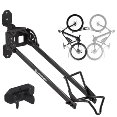 Abbildung von Optio Cycle Fahrrad Aufhängung für die Wand Wandhalter 180 Grad Drehbar Wandhalterung Garage Fahrradhalterung Aufbewahrung Garage, Keller