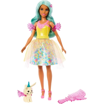 Abbildung von Barbie Ein Verborgener Zauber Teresa Puppe mit märchenhaftem Outfit, gewelltes Haar und Kamm für Frisierspaß, Kinder ab 3 Jahren, HLC36