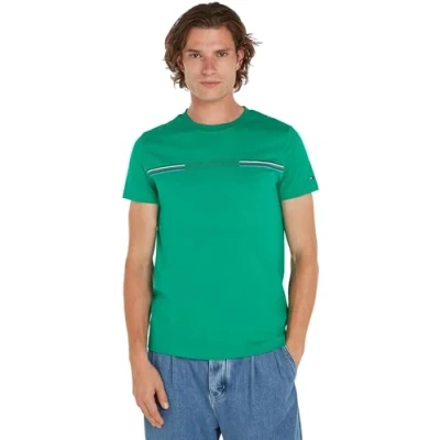 Abbildung von Tommy Hilfiger Stripe Chest TEE Tshirt print, Herren, Größe: XS, Olympic green