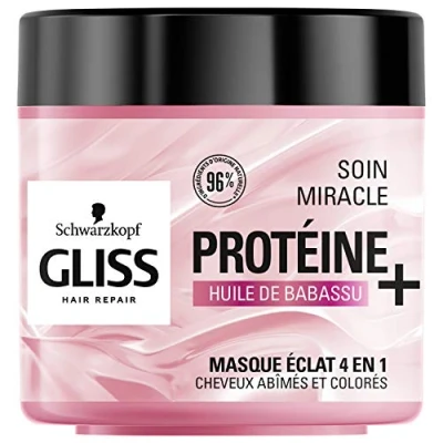 Abbildung von Schwarzkopf Gliss Miracle Eclat 4 in 1 Pflegemaske geschädigtes und gefärbtes Haar Haarpflege 96% Inhaltsstoffe natürlichen Ursprungs 400 ml