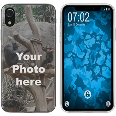Abbildung von PhoneNatic Case kompatibel mit iPhone Xr Personalisierte Handyhülle Clear zum selbst gestalten eigenem Foto