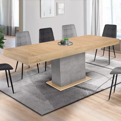 Abbildung von Ausziehbarer Esstisch für 6 10 Personen aus Holz und Betoneffekt IDMarket