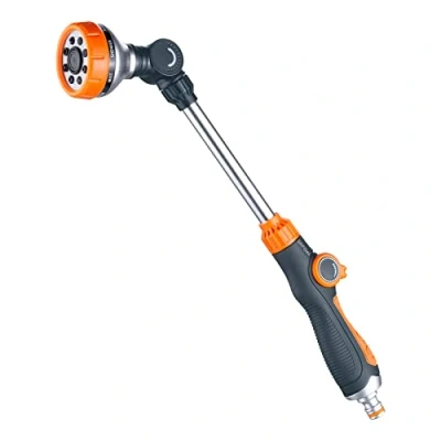 Abbildung von GRIFEMA Blumenampel Gießstab, 8 Sprühbilder Garten Schlauch Bewässerung Zauberstab, 40.5cm Lang, Stab Gartenbrause für Einen Höheren Wasserdurchfluss , Schwarz/Orange