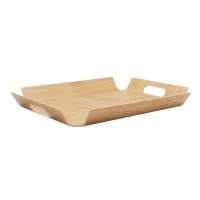 Abbildung von Bredemeijer braunes gebogenes rechteckiges Holz Tablett 44.5 cm
