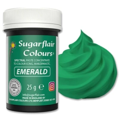 Abbildung von Sugarflair Lebensmittelfarbe Pasta Emerald, Lebensmittel Farbe für Fondant und Marzipan, Spectral Concentrated Paste Colours 25g