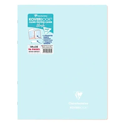Abbildung von Clairefontaine 981472C Heft Koverbook BLUSH geheftet Umschlag aus PP zweifarbig blickdicht 24x32cm 48 Blatt, französische Lineatur Blau/Korallenrot, 1 Stück