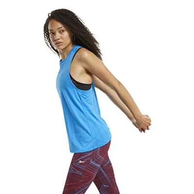 Abbildung von Reebok TS Burnout Tank Top ohne Ärmel, Damen, Horblau, 2XS