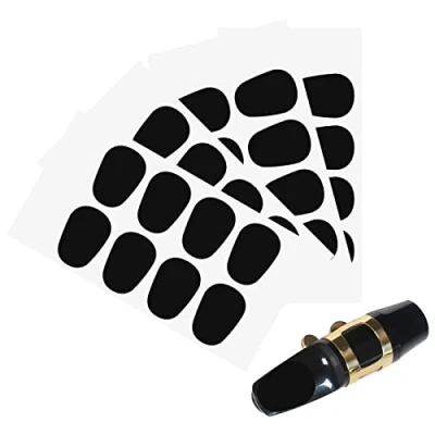 Abbildung von Pinsheng 32 Stück Bissgummi Klarinette, Saxophon Mundstück Patches Mundstückkissen Tenorsaxophon Altsaxophon Schutz Bissplatte Klarinette 0,8 mm