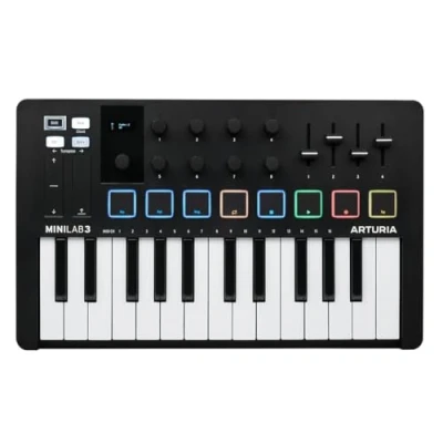 Abbildung von Arturia Masterkeyboard (Masterkeyboards, MIDI Keyboard 25), MiniLab 3 Black Master