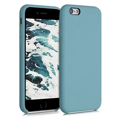 Abbildung von kwmobile Hülle kompatibel mit Apple iPhone 6 / 6S Silikon Handy Case Handyhülle weiche Oberfläche kabelloses Laden Antique Stone
