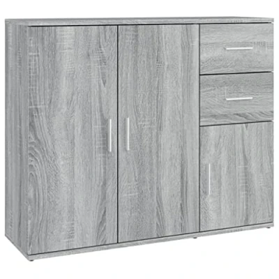 Abbildung von vidaXL Sideboard, Kommode mit viel Stauraum, Mehrzweckschrank Anrichte für Wohnzimmer, Schrank Beistellschrank, Modern, Grau Sonoma Holzwerkstoff
