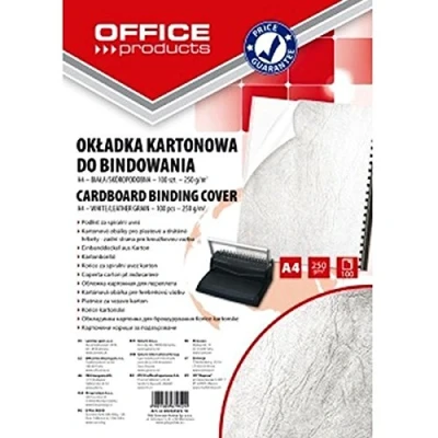 Abbildung von OFFICER PRODUCTS 20232525 14 Einbanddeckel Deckblätter zum Binden Karton/Hartkarton Lederstruktur / A4 250 g/qm/ 100 Stück Weiß