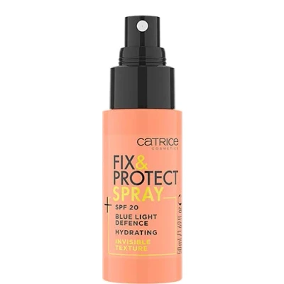 Abbildung von Catrice Fix &amp; Protect Spray, Gesichtsspray, transparent, für Mischhaut, schnelltrocknend, fixierend, strahlend frisch, matt, natürlich, transluzent, vegan, Nanopartikel frei (50ml)
