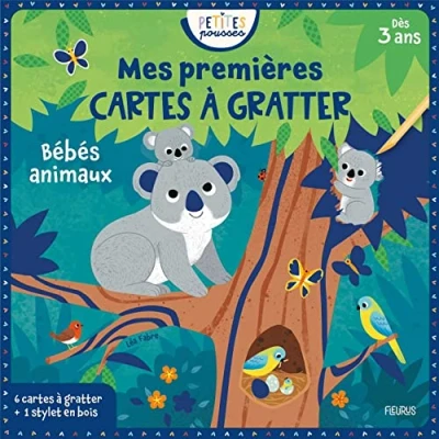 Abbildung von Mes premières cartes à gratter Bébés animaux: Avec 6 et 1 stylet en bois