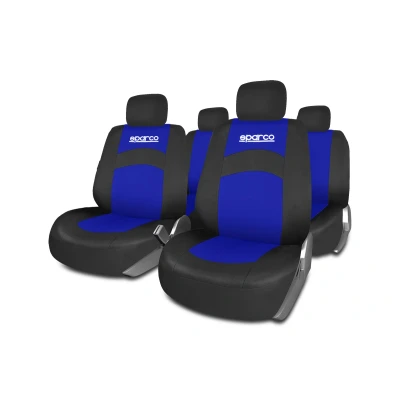 Abbildung von SPARCO 402 SPCS402BL Sitzschonbezug blau/schwarz Polyester vorne und hinten