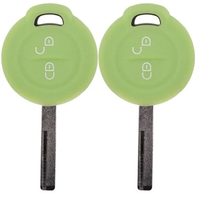 Abbildung von 2X Soft Case Schutz Hülle Auto Schlüssel Fluoreszierend Grün für Mitsubishi Colt VI Smart Forfour 454