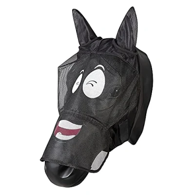 Abbildung von PFIFF 101013 Fliegenmaske Gesichtsmaske mit Motiv für Pferde, Fliegenschutz, Full/Warmblut/L