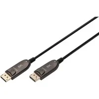 Abbildung von DIGITUS Displayport AOC Hybrid Glasfaserkabel 1.4 8k/60Hz UHD II vergoldete Kontakte 15m schwarz