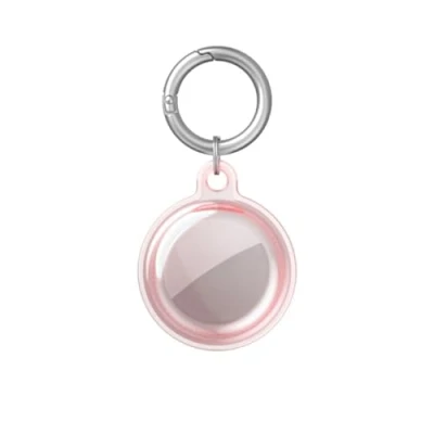 Abbildung von Msagkah wasserdichte Hülle für Apple AirTag, Vollschutzhülle mit Schlüsselring, Wasserfest Halterung Schlüsselanhänger AirTag (transparentes Rosa)