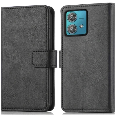 Abbildung von Motorola Edge 40 Neo Hülle Kunstleder iMoshion Klapphülle Handyhülle Schwarz