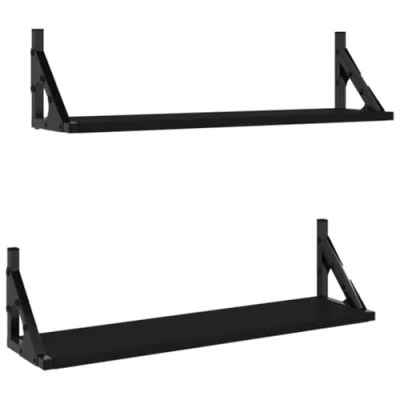 Abbildung von vidaXL Regal Wandregale 2 Stk. Schwarz 60x15x15,5 cm, tlg.