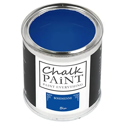 Abbildung von Chalk Paint Everything® Blu (Blau) (750 ml) Wasserbasierte Kreidefarbe für Shabby Chic Möbel, Dekoration und Recycling Projekte Ungiftig, leicht anzuwenden
