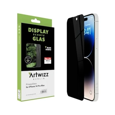 Abbildung von Artwizz PrivacyGlass Schutzglas kompatibel mit iPhone 14 Pro Max Displayschutz Anti Spy/Blickschutz Funktion