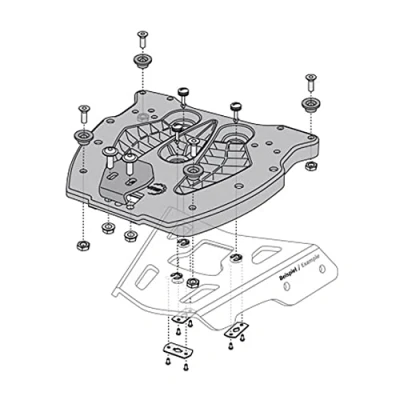 Abbildung von Adapter Plate for Alu Rack Sw Motech Trax Top Case. Black