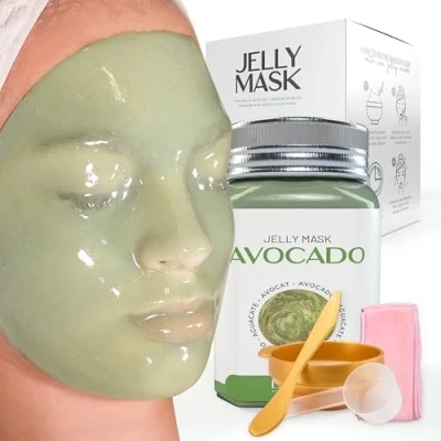 Abbildung von BRÜUN Peel Off Gelee Maske, Premium Qualität, Modellier Avocado Glas Maskenpulver für Gesichtsmaske, ideal Kosmetikerinnen, Spa Hautpflege, Hydro Gesichtsmaske