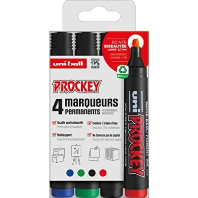 Abbildung von Faber Castell Marker Uni Prockey Keilspitze 3 6mm sortiert Etui VE=4 S
