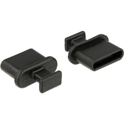 Abbildung von Delock Kabelverbinder Sortiment Staubschutz für USB Type C™ Buchse mit Griff 10 Stück schwarz