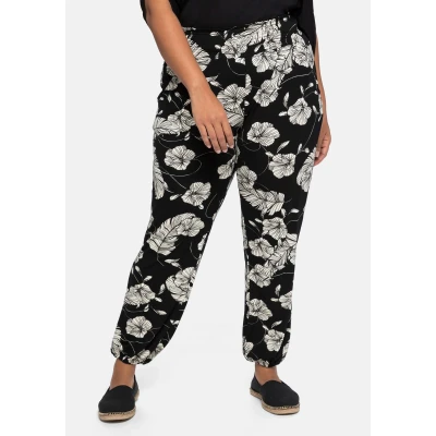 Abbildung von Sheego Stoffhose, Damen, Größe: 40, Black/ white