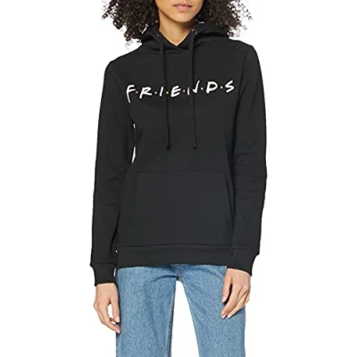 Abbildung von Friends Damen Titles Kapuzenpullover, Schwarz (Black Blk), 40 (Herstellergröße: Large)