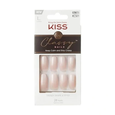 Abbildung von KISS Classy Nails Collection, Be you tiful, lange künstliche Fingernägel in Coffin Form, enthält 28 Nägel, Nagelkleber, Nagelfeile und Manikürstäbchen