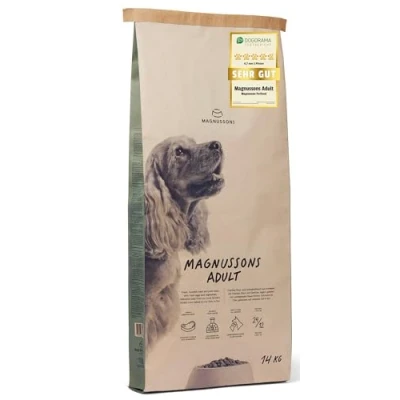 Abbildung von MAGNUSSONs Adult (1 x 14kg) Hundetrockenfutter für erwachsene Hunde aller Rassen Alleinfuttermittel Hoher Anteil an frischem Fleisch Ofengebacken