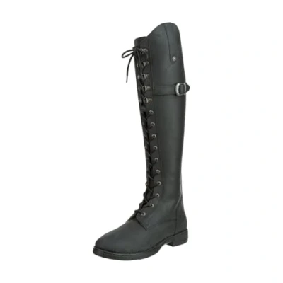 Abbildung von SUEDWIND© Leder Reitstiefel für Damen »Longford All Year Waterproof« Stiefel zum Reiten Polo Schnürung, YKK® Reißverschluss &amp; Ortholite® Innensohle schwarz Gr. 39 RegularFit