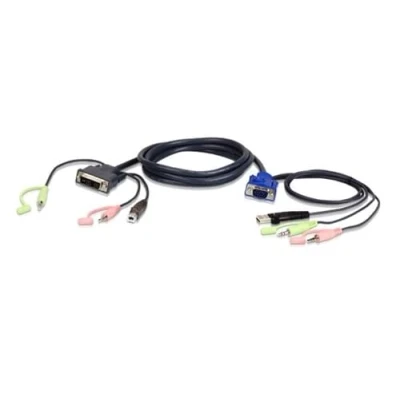 Abbildung von ATEN 2L 7DX2U KVM Kabel VGA zu DVI 1,8m, schwarz, 1,8 m