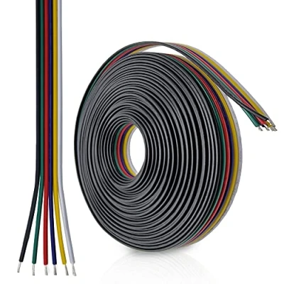 Abbildung von LedNord LED Strip Verbinder 6 polig für RGB, RGBW &amp; RGB CCT (10m Kabel, pin) Streifen Connector Verlängerung Flachbandkabel adrig 3, 4, 5, Pin Anschlusskabel