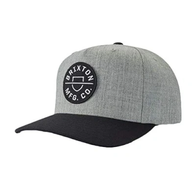 Abbildung von Brixton Herren Crest C Mp Snbk Baseballkappe, Grau (Heather Grey)/schwarz, Einheitsgröße
