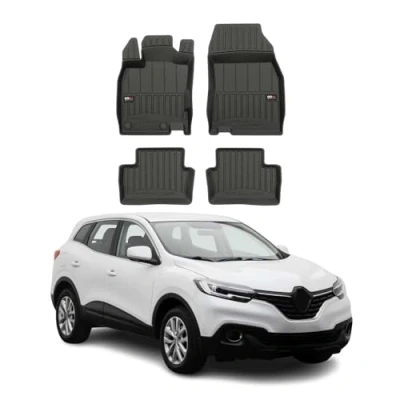 Abbildung von Fußmatten Gummimatten kompatibel mit Renault Kadjar 2015 2023 OMAC Premium 3D Schwarz TPE Gummi