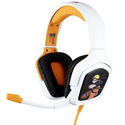 Abbildung von Konix Naruto Shippuden Gaming Kopfhörer mit Kabel für PS4, PS5, Switch, Xbox One und Series XS Mikrofon 1,5 m 3,5 mm Klinkenstecker Motiv