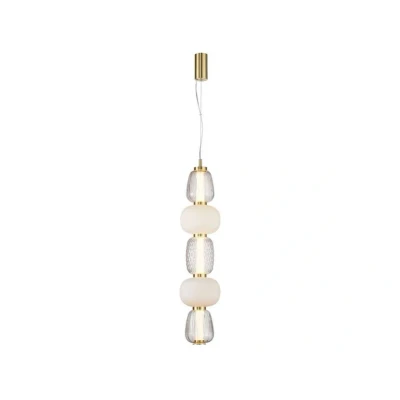 Abbildung von LOOM DESIGN LED Hängelampe Pearl 5 amber/gold Glas Höhe 78cm