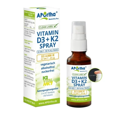 Abbildung von APOrtha® Vitamin D3 4.000 IE + K2 MK 7 40 µg — Mundspray
